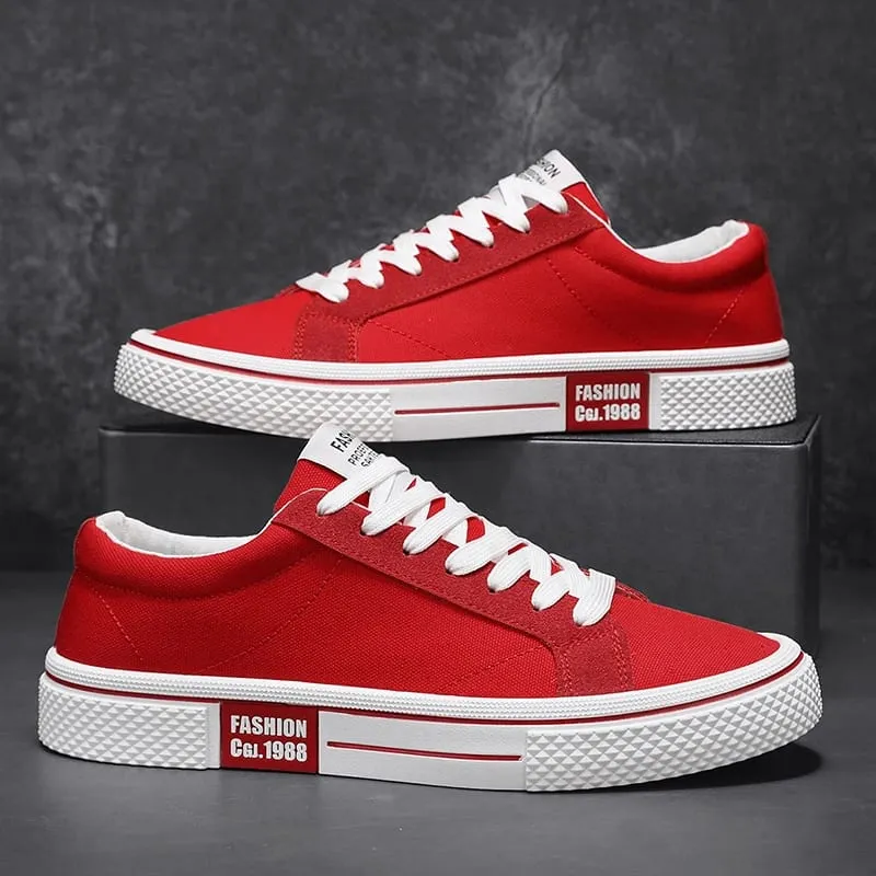 Hot Sale Fashion Red Canvas Shoes Men Classic Low-top Men's Canvas Sneakers Harajuku Hip Hop Skateboard Shoes Men Casual Sneaker — image 2