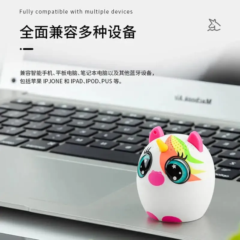 Unicorn Bärbara Bluetooth-högtalare Handsfree-samtal Små högtalare Kraftig bas Trådlös Bluetooth Stereotelefon Högtalare Publik
