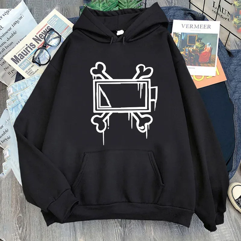 Cool Game Murder Cosplay Hoodie Drones Uzi Doorman Costume Unisex Bone Print Sweatshirt Casual Long Sleeve Hoodies Clothes