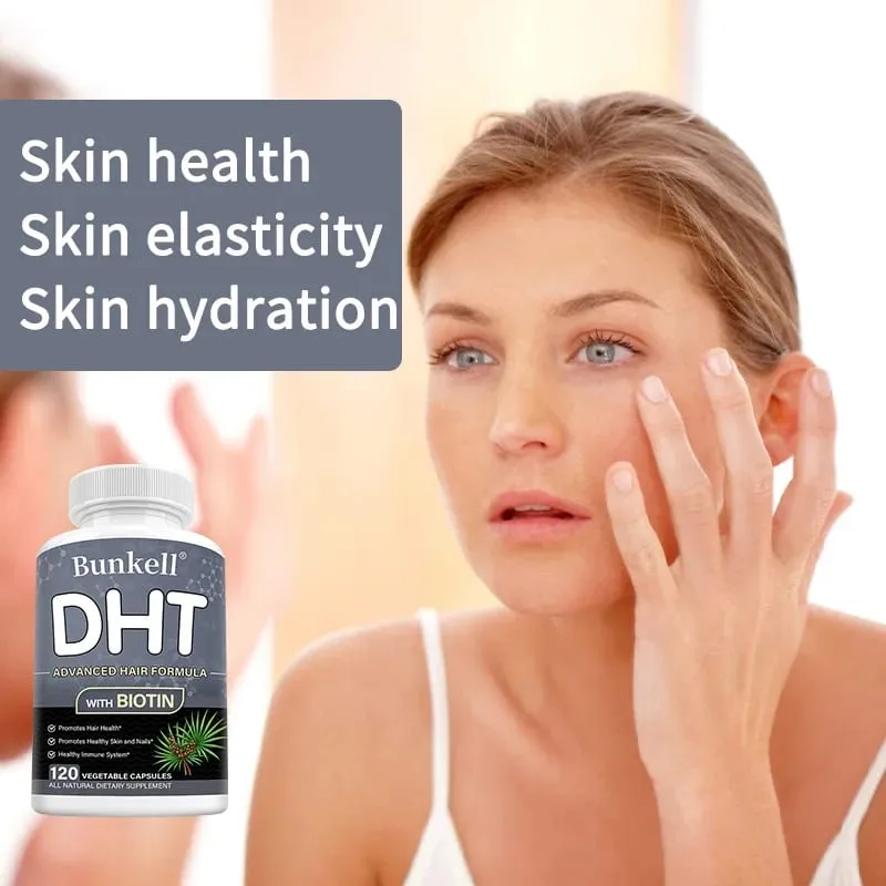 DHT Blocker Premium Hair Care Formula with Biotin Supplement Support Healthy Hair Skin and Nails Promote Immune System