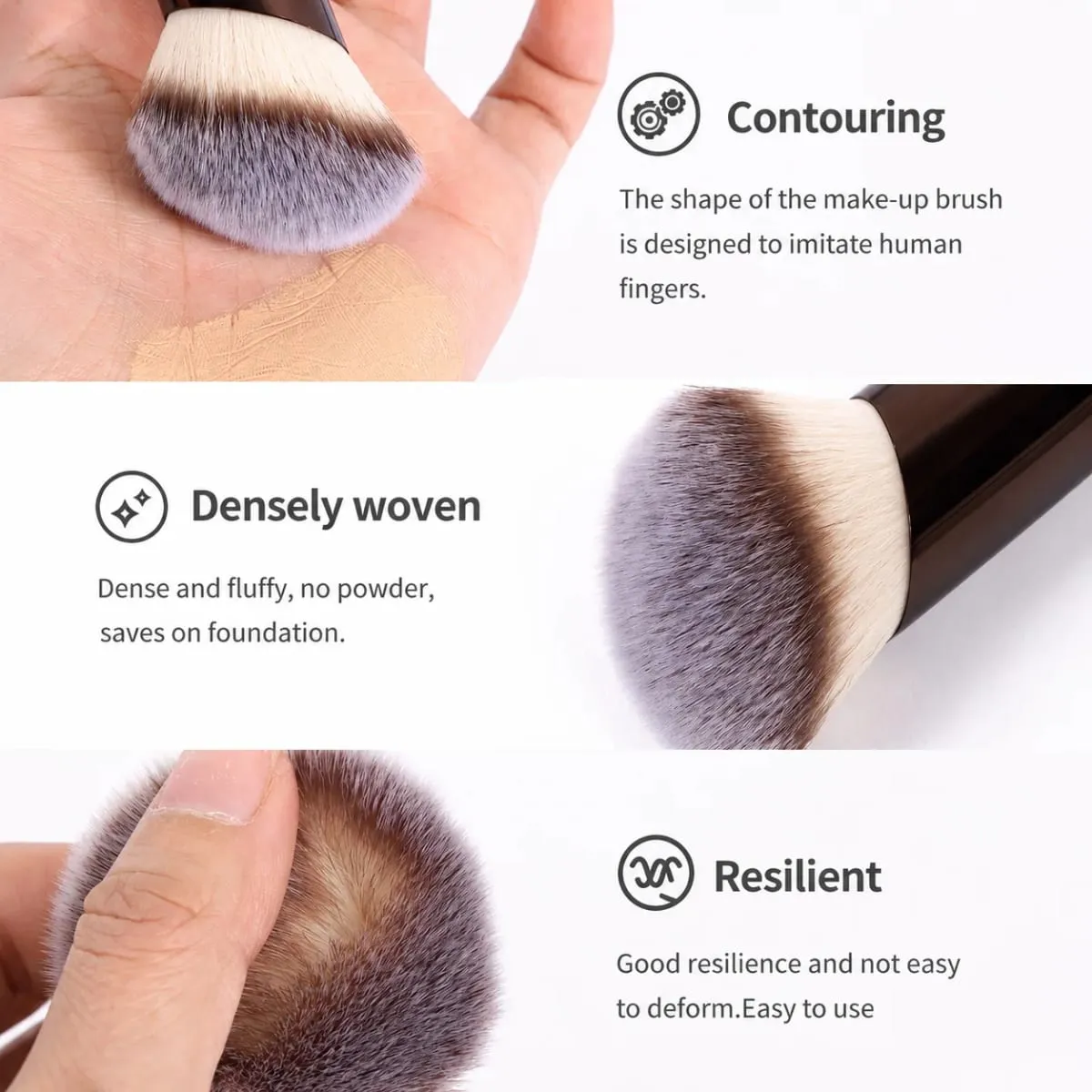 6pcs Makeup Brushes Set Professional Straight Line Liquid Foundation Makeup Brush Foundation Brush Blush Brush Loose Powder Bru