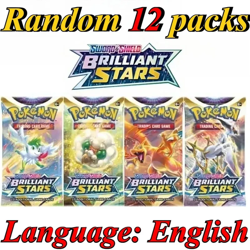 10 Pokémon Card Packs Bright Stars 151 Prismatic Evolutions PALDEAN FATES English Reinforcement Battle Transaction Card Gift