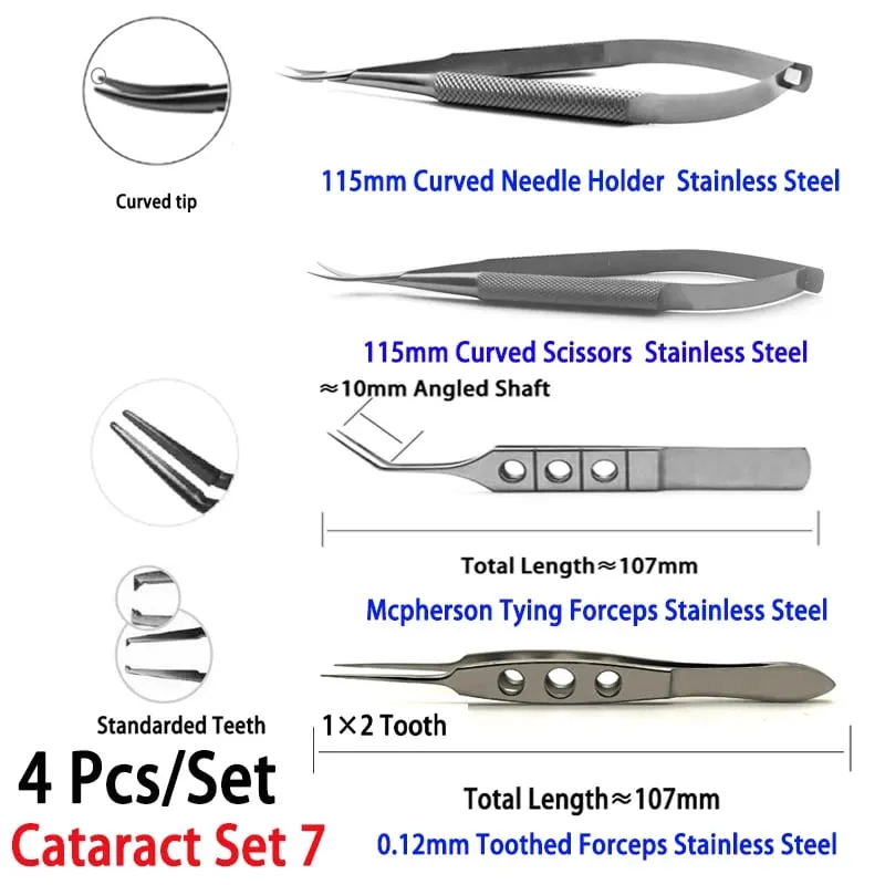 Non Medical use Cataract Set Tweezers Needle Holders 4pcs/set Household Repair Tools Hi Eye