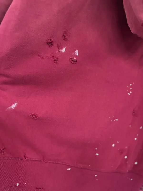 High Street Washed Retro Distressed Ink Splatter Zipper Hooded Hoodie for Men and Women Cardigan Terry Baggy Sweatshirts