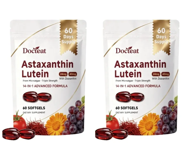 Triple Strength Eye Supplement Lutein Astaxanthin Zeaxanthin Vision Support for Screen Glare & Digital Eye Strain 60 Softgels
