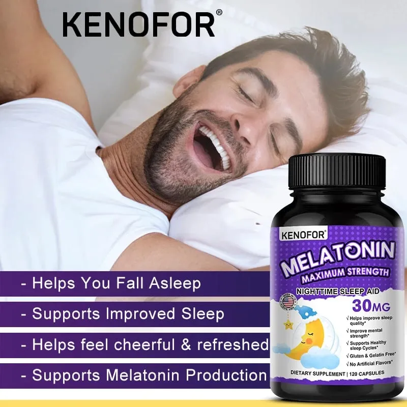 Melatonin Capsules 30mg - Promote Falling Asleep Quickly Calm The Mind Natural Sleep Aid Supplement