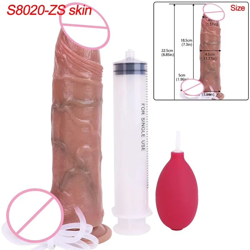 Deep Veins Ultra Squirting Dildo Silicone Skin Touch Long Ejaculating Butt Plug For Men Women G-Spot Stimulate 18+ Sex Toys