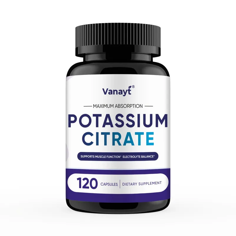 Potassium Citrate - Maintain Electrolyte Balance Support Muscle Bone Blood Vessel and Heart Health - 120 Capsules