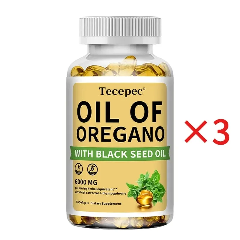 Oil of Oregano with Black Seed Oil 2 in 1 Oregano Supplement for Immune Health Digestive Health Non-GMO