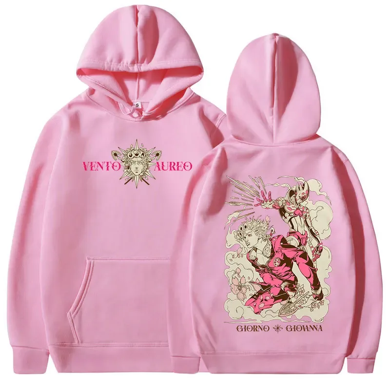Anime Jojo Bizarre Adventure Hoodies Giorno Giovanna Manga Graphic Sweatshirts Men Women Clothing Long Sleeves Fleece Pullovers
