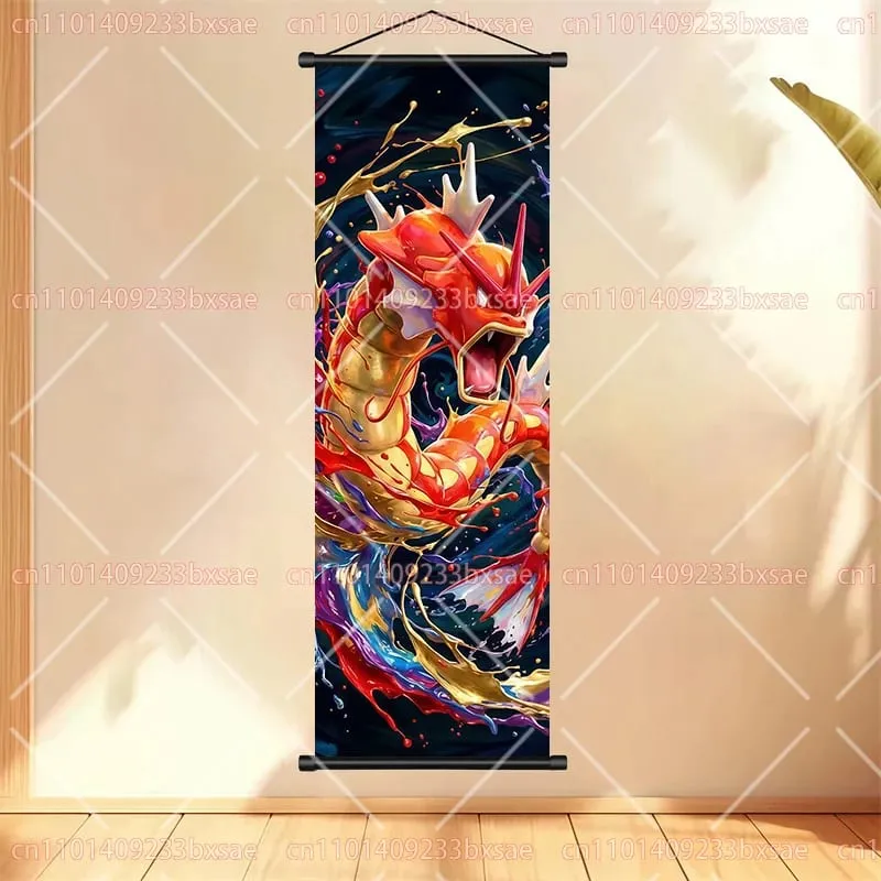 Anime Pokémon Gengar Charizard Kyogre Gyarados Mewtwo Rayquaza Cool Poster Hanging Scroll Painting Birthday Holiday Party Gift