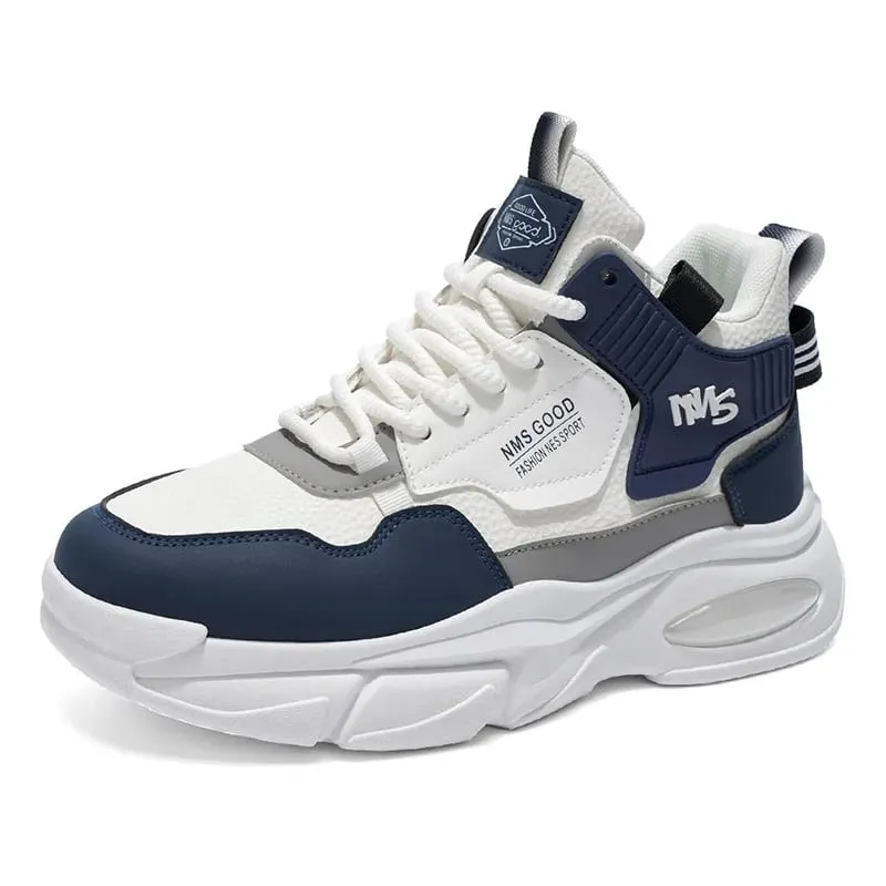 2025 Autumn Men's Shoes New Breathable Youth High Top Sneakers Trendy and Versatile Thick Bottom Casual Dad Shoes Men