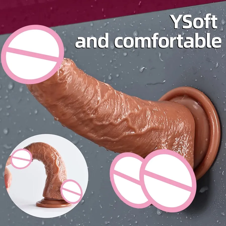 Realistiske bløde dildoer med stærk sugekop Onani Stort G-punkt Dildosexlegetøj Velegnet til kvinder og par Vagina Anal Stimulator Voksne Sexlegetøj til kvinder Erotisk dildo Penis Analstik Kvinde Mænd Penis Voksen Spil Begynder Anal Dil