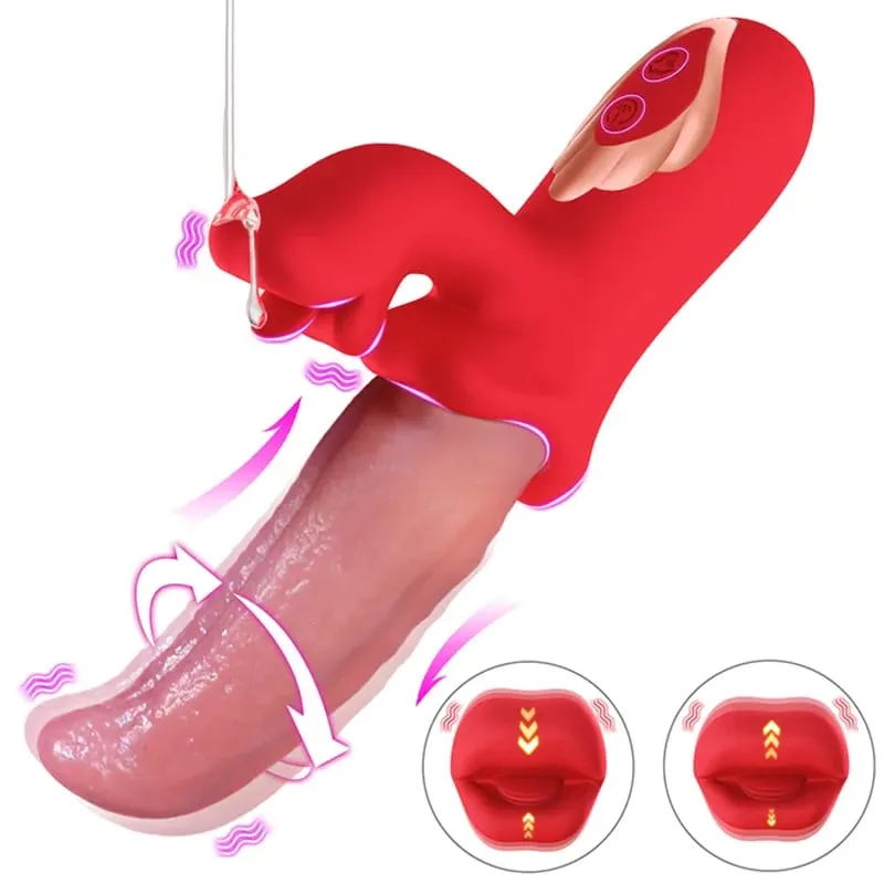 3 in 1 Tongue Licking Dildo Vibrator for Women Flapping Rotating Clitoris Stimulator G Spot Massage Female Masturbator Sex Toy