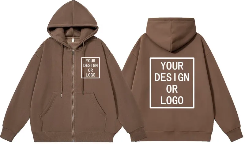 Personalizza il tuo design Logo del marchio/immagine Personalizzata personalizzata Uomo Donna Felpe con cerniera fai-da-te Felpa con cappuccio casual Nuovo pullover