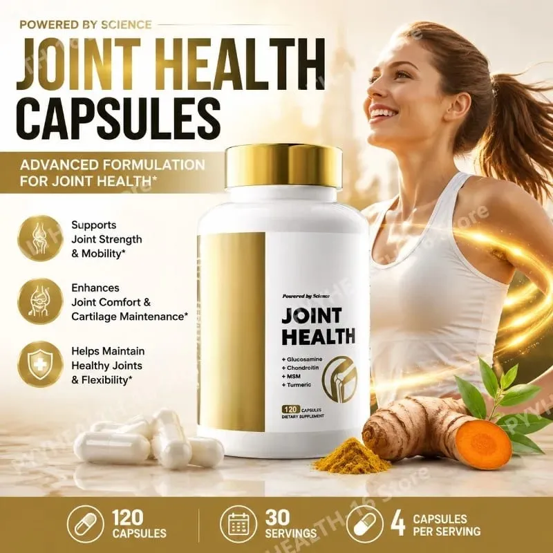 Joint Health Capsules with Glucosamine Sulfate Chondroitin Sulfate MSM Turmeric Boswellia Extract Mobility Support 120 Capsules — image 2