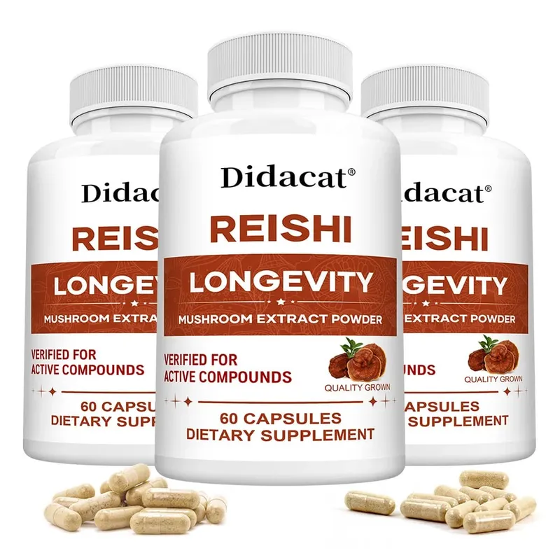 Reishi Extract Mushroom Supplements - Helps Boost The Immune System Supports Heart Health and Improved Sleep and Relaxation