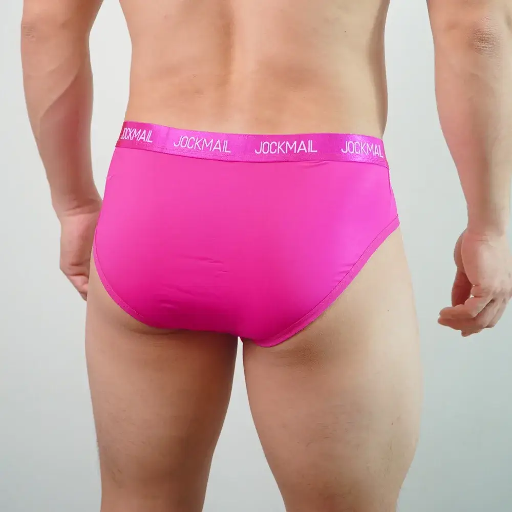 Jockmail Herren-Unterwäsche, niedrige Taille, sexy Brief, Sport, atmungsaktiv, Sommer-Eis-Seiden-Slip, große Tasche, Nylon, einfarbig, Mann-Höschen