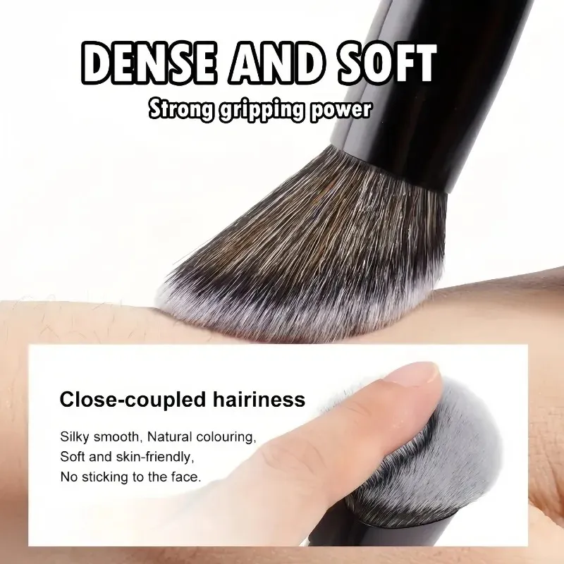 Pinceaux de maquillage à Double tête 2 en 1, fond de teint à angle plat, correcteur, Contour pour mélanger poudre libre, crème liquide, outils cosmétiques