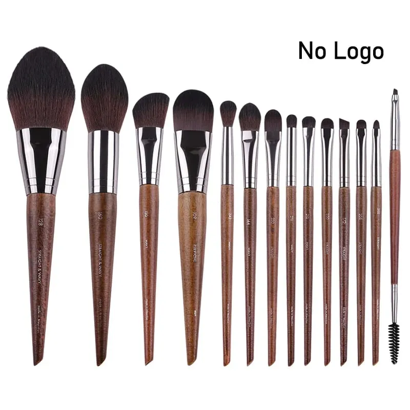 Naturligt træ Øjenmakeup børster hele sæt Pro Crease Øjenskygge Make-up kit smudge highlighter øjenbryn Læbevippebørste praktisk