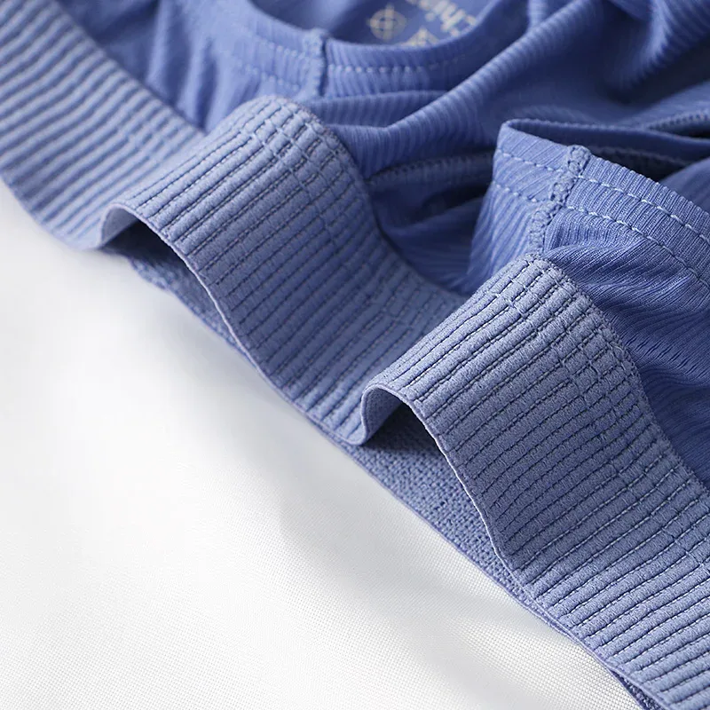 Slips d'été en soie glacée pour hommes, transparents, sans couture, à séchage rapide, culottes respirantes, sous-vêtements Ultra-fins