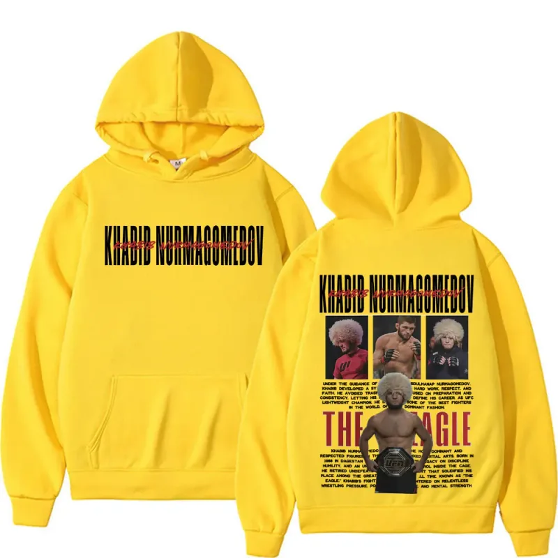 Khabib Nurmagomedov THE EAGLE Merch Sweatshirt Vêtements pour hommes Harajuku Classique Sweats à capuche surdimensionnés Polaire Sweat à capuche confortable de haute qualité — image 10
