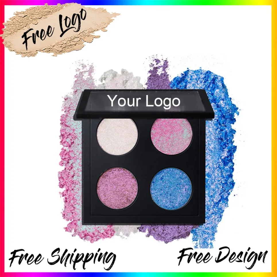 4 Colors Vegan Chameleon Eyeshadow Palette Private Label Makeup Wholesale Custom Logo Color Shift Eye Shadow