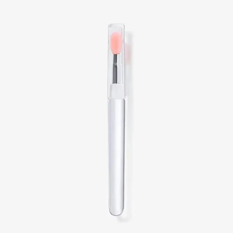 1/2/3/4pcs Portable Silicone Lip Brush With Cover Soft Multifunctional Lip Balm Applicator Lipstick Lipgloss Makeup Brushes