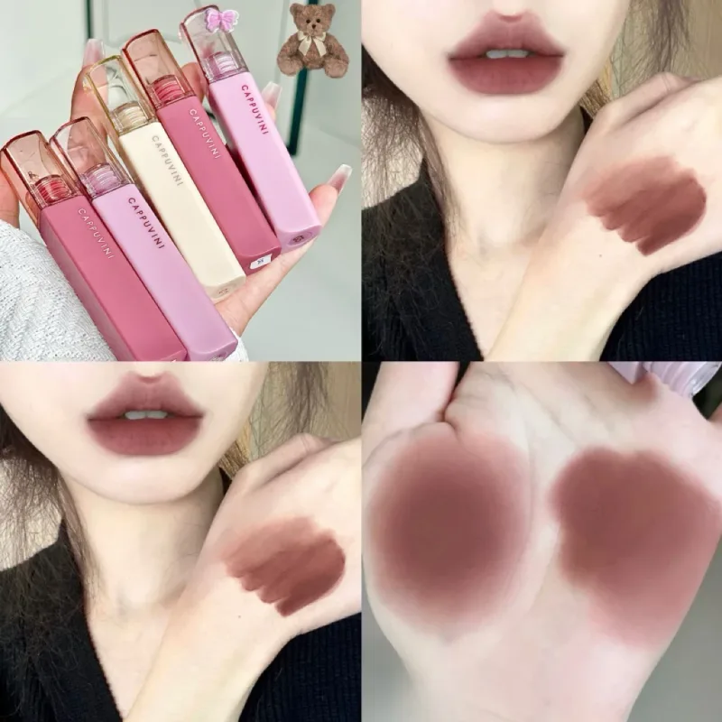 Hedvábně sametový lesk na rty matné rty bahenní voděodolné nepřilnavé kelímky Glaze na rty odolné proti rozmazání neblednoucí tekutá rtěnka korejský make-up — image 12