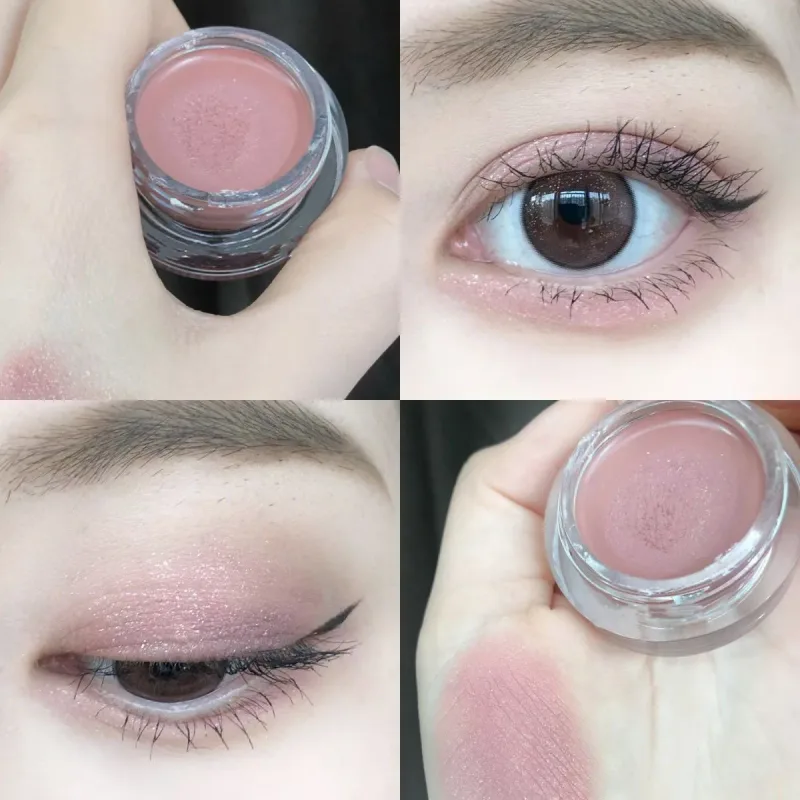 Matte Nude Eyeshadow Cream Waterproof Silky Smooth Eye Shadow Primer Pigment Pink Brown Long Lasting Monochrome Peach Eye Makeup — image 9