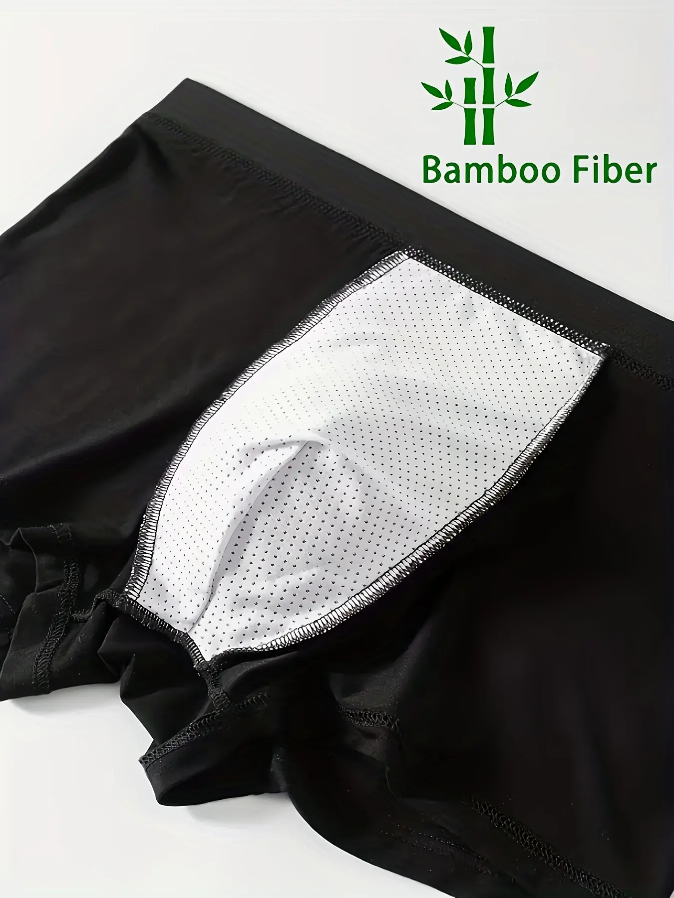 5 Packs Bamboo Fiber Man Underwear Summer Thin Comfortable and Breathable Men Boxer Briefs Daily Men Panties Black