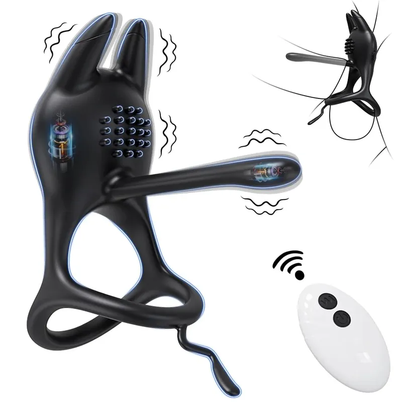 Vibrating Penis Ring Sex Toys for Couples Men Male Penis Massager Delay Ejaculation Cock Ring Clitoral G Spot Stimulation 18+