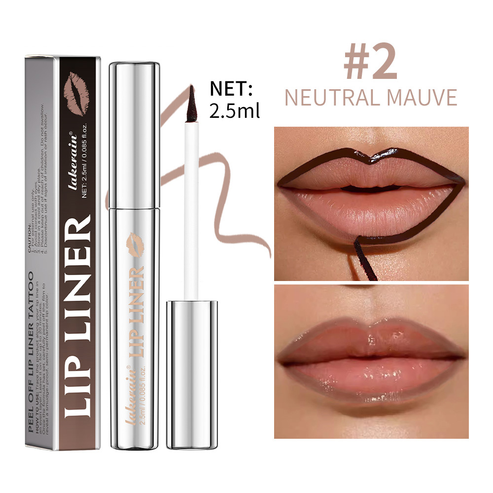 Vattentät Lip Liner Peel Off Tatuering Läppglans Vattentät Långvarig Matt Läpp Nyans Brun Kontur Avrivbar Läppar Fläck Kosmetisk