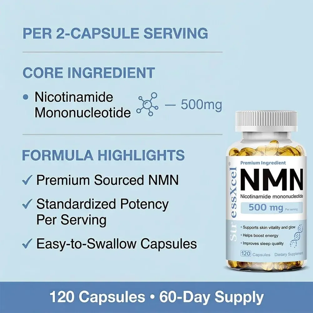 NMN Nicotinamide Mononucleotide - Reduces Wrinkles Increases Skin Elasticity and Supports Cell Repair and Growth