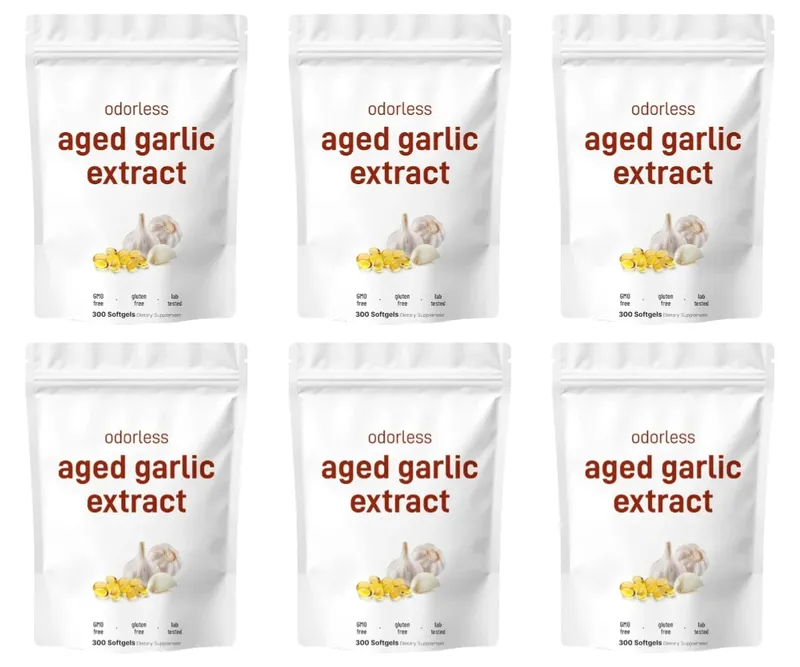 Kapsle česnekového oleje bez zápachu Extrakt z česneku zrajícího 2 roky Přírodní bylinné doplňky Wirh Grown Allium Sativum Bulb 300 měkkých gelů