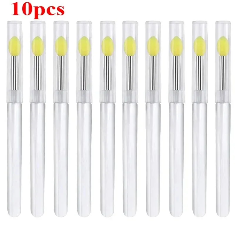 3/5/10Pcs Soft Silicone Lipstick Brush Lip Stick Applicator Portable Clear Handle Clean Microbrush Lipgloss Beauty Tool