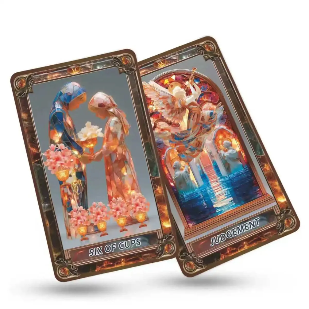 Amber Glass Tarot Cards Deck 78-Card Unique Tarot Deck with Guidebook for Beginners and Experienced Readers Daily Insight Divi