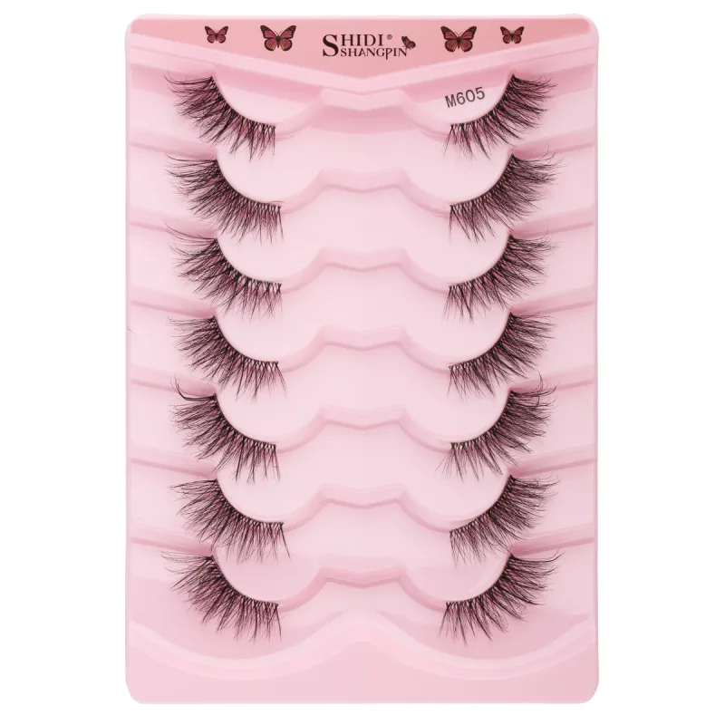 Poloviční řasy Přírodní načechrané umělé řasy Cat Eye Lash 3D Umělé norkové řasy Soft Winged Eyelash Extension Makeup Tool — image 12