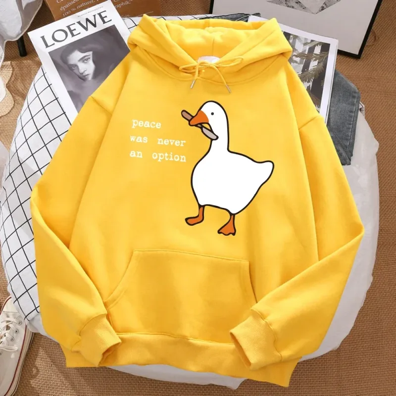 La pace non è mai stata un'opzione Felpa stampata da uomo Street Oversize Autunno con cappuccio Hipster Felpe morbide Hip Hop Abbigliamento sportivo caldo