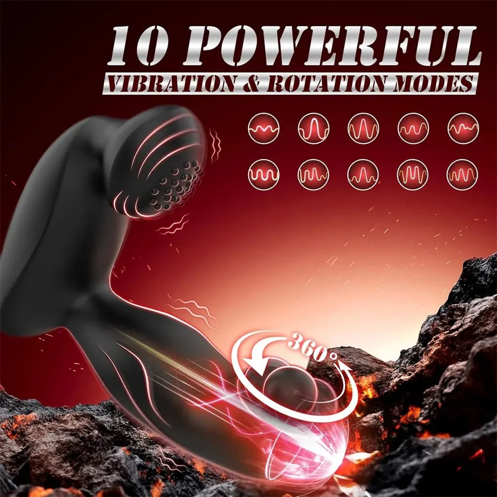 Anal Plug Vibrator Prostate Massager Remote Control Butt Plug Rotating Beads G Spot Sex Toys for Men Women Adults Goods