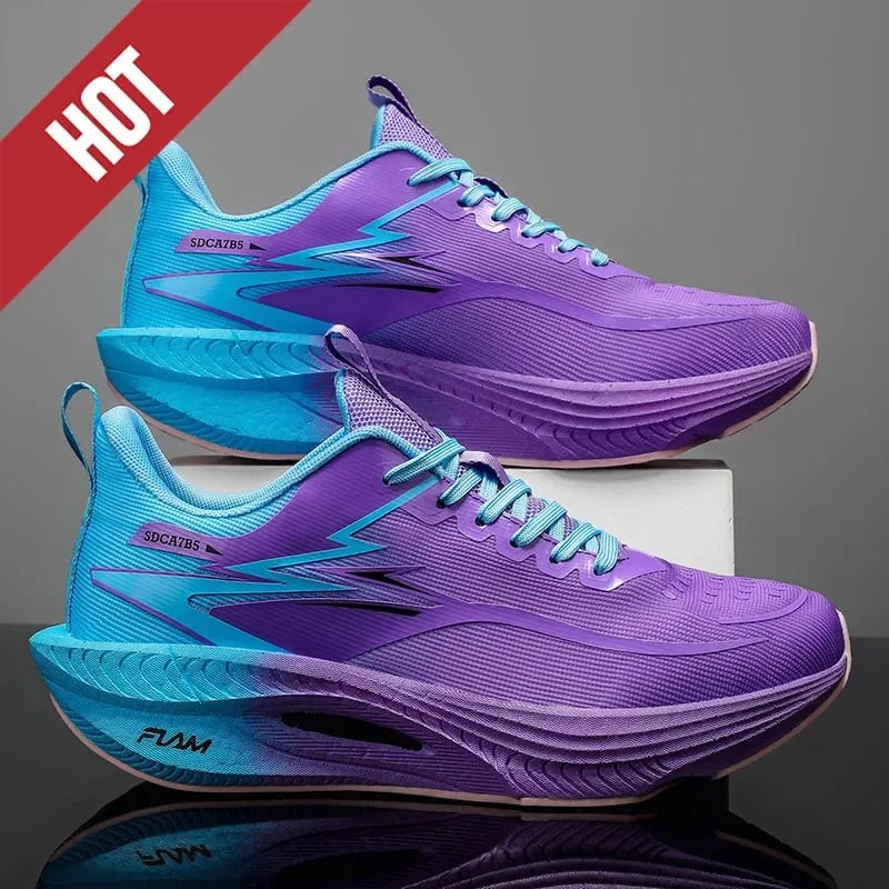 Men Running Shoes Carbon Board Air Cushion Marathon Sports Breathable Lightweight Women's Comfortable Athletic Outdoor Sneakers