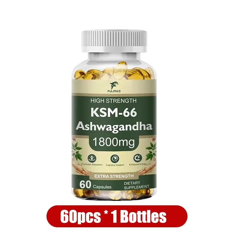 Buy 2 Get 2 Free! High-Potency KSM-66 Capsules 2100mg Supports Energy Focus & Physical Performance Pure Root Extract