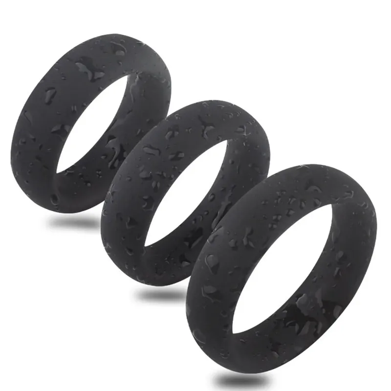3 Pieces Male Cock Ring Penis Ring Delay Ejaculation Scrotal Binding Ball Stretcher Silicone Cockring Sex Toy For Men
