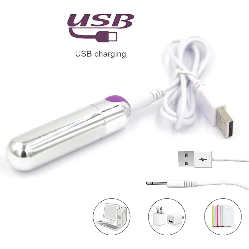 USB Rechargeable Bullet Vibrator - Waterproof Mini Powerful Vibrator 10 Modes Clit G-Spot Stimulator Sex Toy for Women