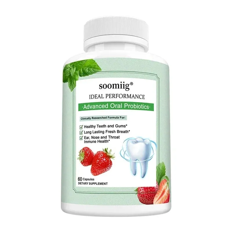 Advanced Oral Probiotics for Teeth Health & Fresh Breath - Chewable Probiotics for Oral Bad Breath 30/60/120 Capsules