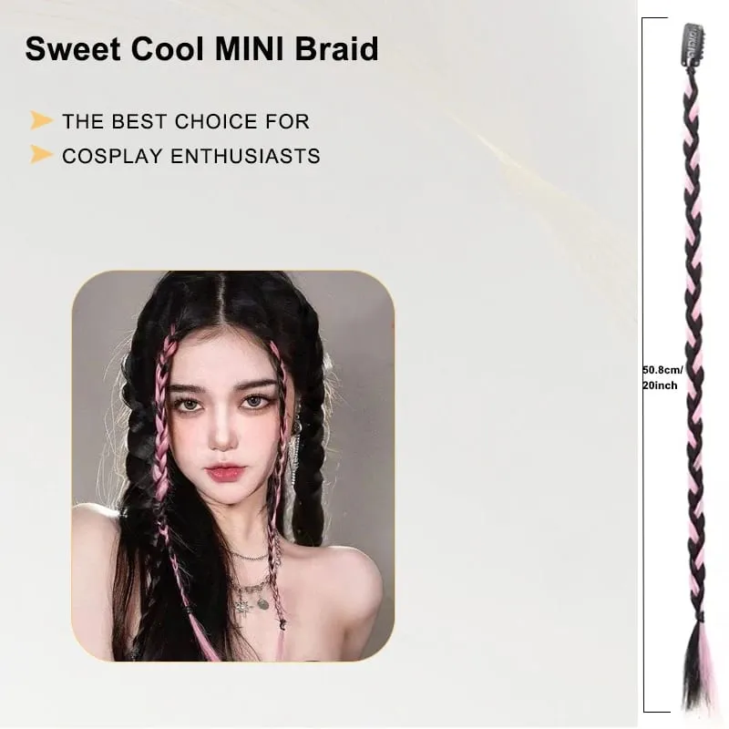 1PCS Y2K Style wig Braid 20 inch Multi-Color Synthetic Hair Clip Suitable for Daily Christmas and Music Festival Parties — image 3
