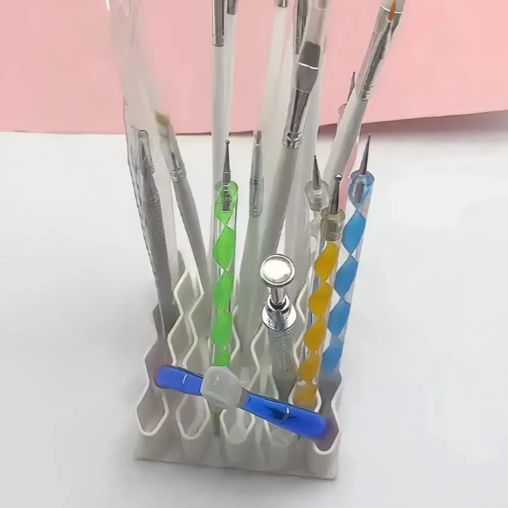 1PC Silicone Nail Tool Organizer Holder Multifunction Wave-Shaped Desktop Storage Rack for Lipstick Brushes & Cosmetics