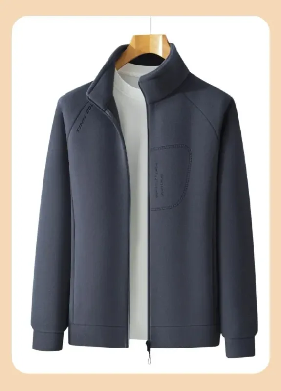 Men Double-sided Polar Fleece Hoodie Cardigan Solid Full Zip Warm Letter Print Casual Coats Thicken Sport Classic Sweatshirts