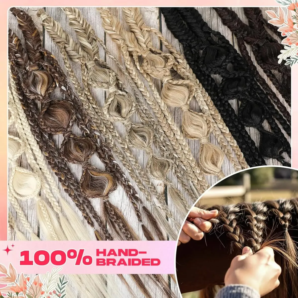 Synthetic Clip in Braid Hair Extensions - Boho Festival Princess Braid Hair Extension Fairy Cosplay Wedding Hairpiece for Women