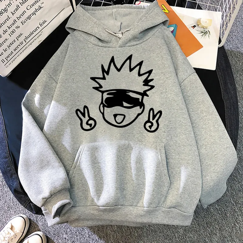 Anime Jujutsu Kaisen Manga Gojo Satoru Graphic Hoodies Vintage Oversized Hooded Long Sleeves Cotton Hoodie Men Women Clothes
